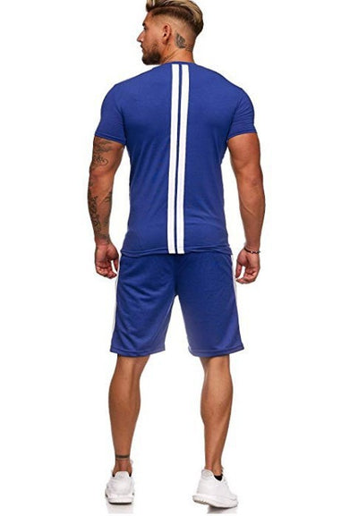 Conjunto Deportivo Hombre Rayas Casual - Shorts y Camiseta Europeo Americano - Image 13