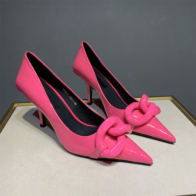 Tacones Charol Punta Fina Colores Caramelo - Elegancia Versátil - Image 6