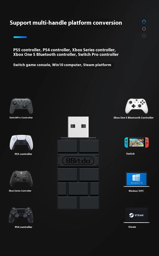 Adaptador Receptor Inalámbrico Universal para Controles de PS5/PS4 en NS y PC - Image 20