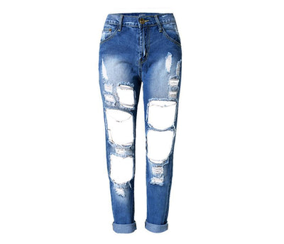 Pantalones Skinny Rotos de Cintura Alta para Mujer - Image 7
