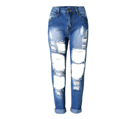 Pantalones Skinny Rotos de Cintura Alta para Mujer - Image 7