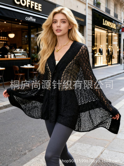 Cardigan Calado Tipo Chal - Estilo de Blogueras Europeas y Americanas - Image 18