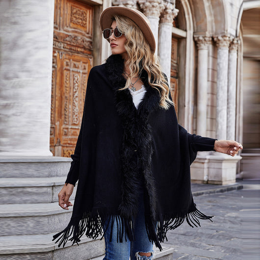 Cardigan Suéter con Cuello de Piel Sintética - Image 4