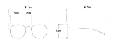 Gold frame double gray polygonal sunglasses with a double beam design and gradient lenses. - Image 10