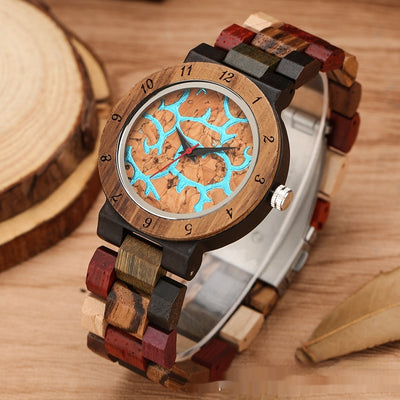 Reloj de Pulsera Mujer Madera Cuarzo Diseño Alce Colorido - Image 5