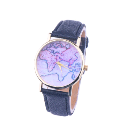 Reloj de Pulsera con Mapa Mundi - Diseño Estudiante Moderno