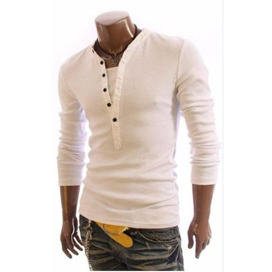 Camiseta Cuello V Estilo Británico para Hombre