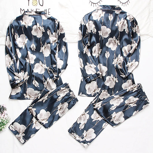 Pijamas de Seda para Parejas - Manga Larga Fresca y Cómoda - Image 60