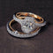 Anillo de Plata 925 con Zafiro Blanco Ovalado y Oro Rosado 14K - Joya de Lujo para Aniversario