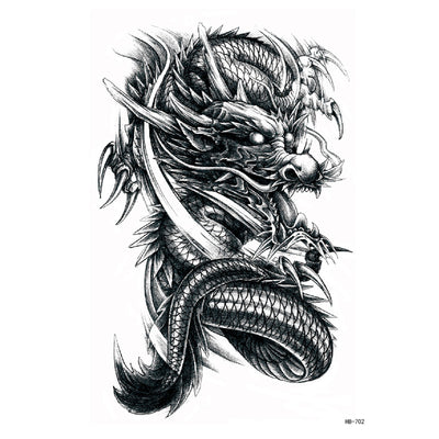 Tatuajes Temporales Negros: Flores Tradicionales y Animales para Brazo - Image 4