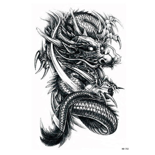Tatuajes Temporales Negros: Flores Tradicionales y Animales para Brazo - Image 4