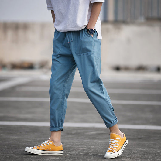 Pantalones Capri Casual de Algodón para Hombre en Colores Sólidos - Image 2