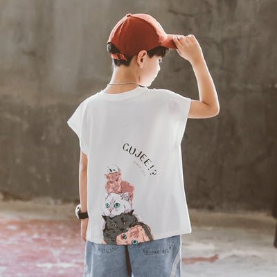 Playera Infantil con Estampado de Dibujos Animados para Niños