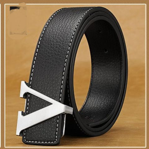 Cinturón de Cuero para Hombre con Hebilla de Letras - Image 3