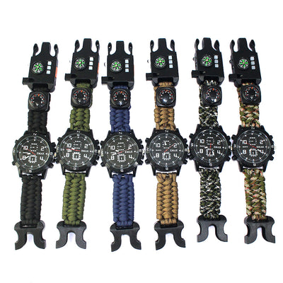 Reloj de Supervivencia Táctica AK17 con Brújula Multifunción y Cuerda Paracord Tejida - Image 4