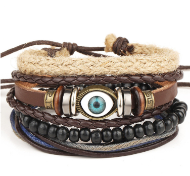 Pulseras de Cuero con Abalorios Artesanales - Image 22