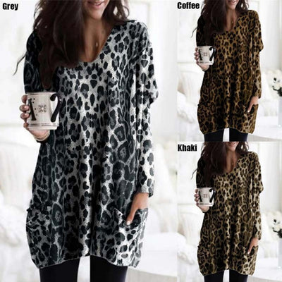 Blusa Casual Estampado Leopardo de Manga Larga para Mujer - Image 6