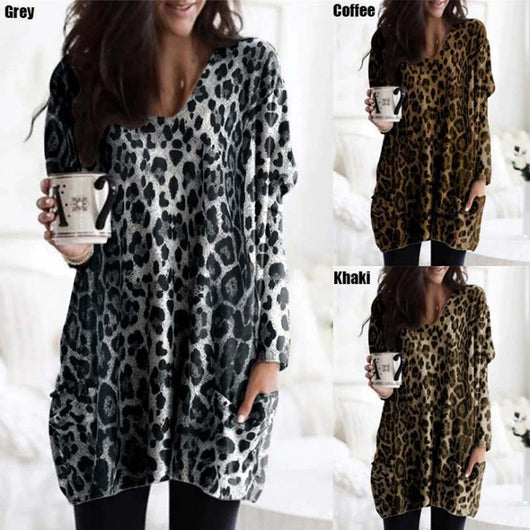 Blusa Casual Estampado Leopardo de Manga Larga para Mujer - Image 6