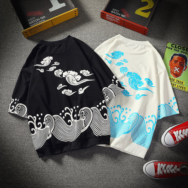 Camiseta Casual Japonesa de Manga Corta - Estilo Chino Contemporáneo