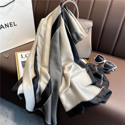 Pañuelo de Seda Satinada Versión Coreana - Bufanda Elegante para Mujer