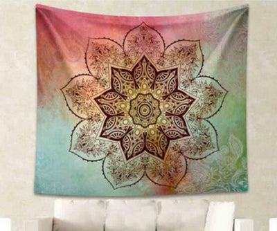 Tapiz Mandala Indio Verde Azul Floral - Manta Multiusos 210x150cm - Image 4