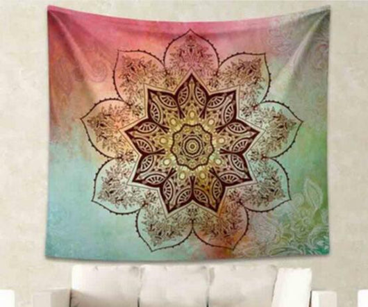 Tapiz Mandala Indio Verde Azul Floral - Manta Multiusos 210x150cm - Image 4
