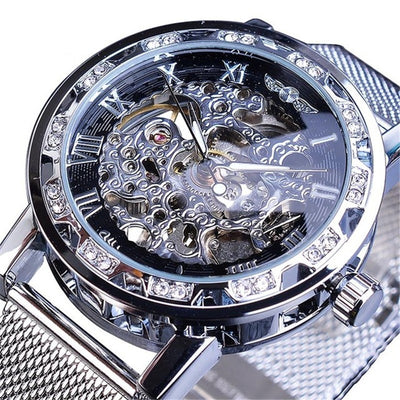 Reloj Mecánico con Correa Hueca de Diamantes de Imitación - Image 22
