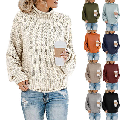 Suéter de Cuello Alto Tejido para Mujer - Abrigo Casual de Invierno