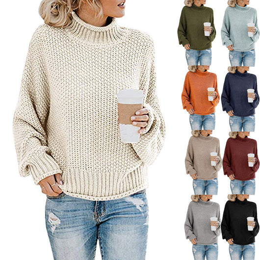 Suéter de Cuello Alto Tejido para Mujer - Abrigo Casual de Invierno
