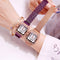 Reloj Cuadrado con Cristales Brillantes para Mujer