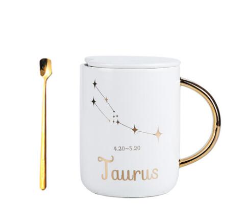 Taza de Cerámica con Constelaciones del Zodiaco y Cuchara de Regalo - Image 13