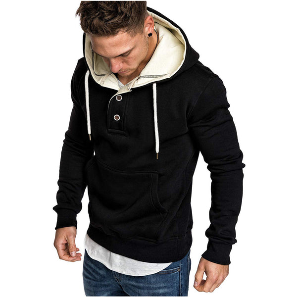 Sudadera Polar con Capucha y Detalles de Botones