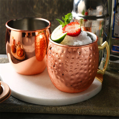 Vaso Cóctel Moscow Scorpion Acero Inoxidable Efecto Martillado Plateado Negro - Image 3