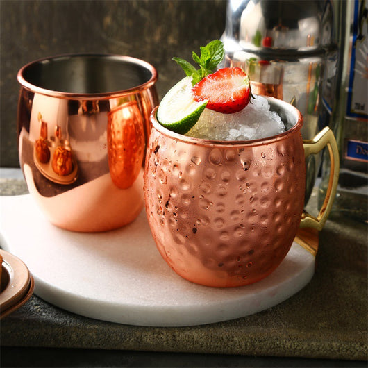 Vaso Cóctel Moscow Scorpion Acero Inoxidable Efecto Martillado Plateado Negro - Image 3