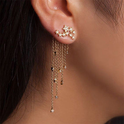 Pendientes Colgantes de Estrella con Borla Trasera - Image 19