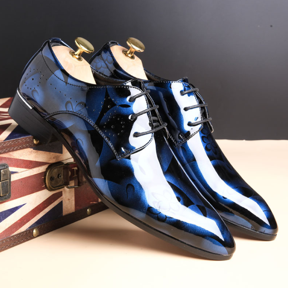 Zapatos de Vestir Casual para Hombre Talla Grande - Cuero Brillante Premium