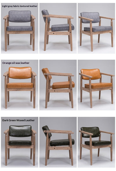 Silla Retro de Madera Maciza con Respaldo y Reposabrazos para Café - Image 26