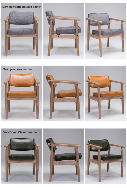 Silla Retro de Madera Maciza con Respaldo y Reposabrazos para Café - Image 26