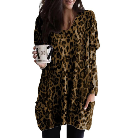 Blusa Casual Estampado Leopardo de Manga Larga para Mujer - Image 7