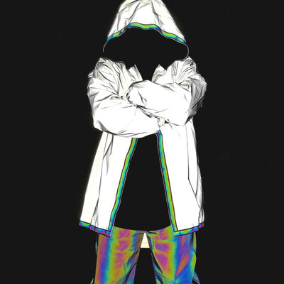 Chaqueta Hip Hop Reflectante con Diseño Urbano