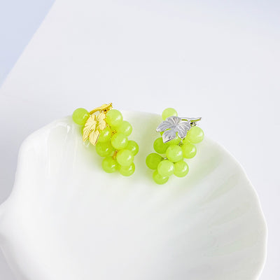 Aretes Uva Púrpura y Azul - Diseño Europeo Moderno con Personalidad