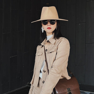 Sombrero de Ala Ancha en Lana - Estilo Clásico y Elegante - Image 3