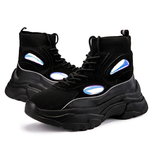 Zapatillas Deportivas Plataforma para Pareja - Tejido Volador Blanco con Suela Gruesa - Image 8