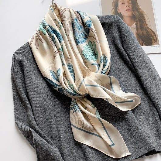 Pañuelo de Seda Grande Cuadrado para Mujer - Elegancia Atemporal - Image 12