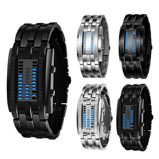Reloj LED Binario Doble Fila para Parejas - Estilo Retro Unisex