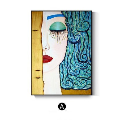Cuadro Abstracto Lágrimas Doradas Mujer - Pintura Decorativa en Lienzo - Image 5
