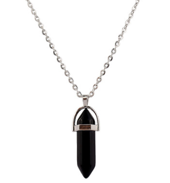 Collar Colgante Hexagonal de Piedra Natural - Diseño Alien Moderno