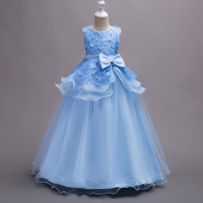 Vestido Largo Princesa con Flores para Niñas - Image 7