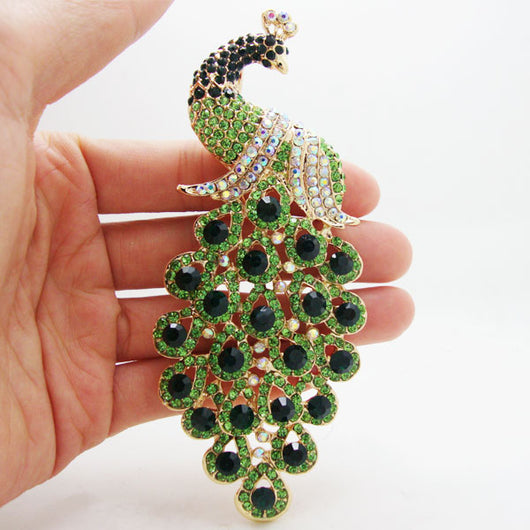 Broche Pavo Real Elegante para Chal y Accesorios