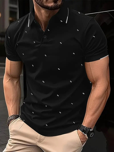 Polo Casual Holgado de Manga Corta Liso para Hombre - Image 14